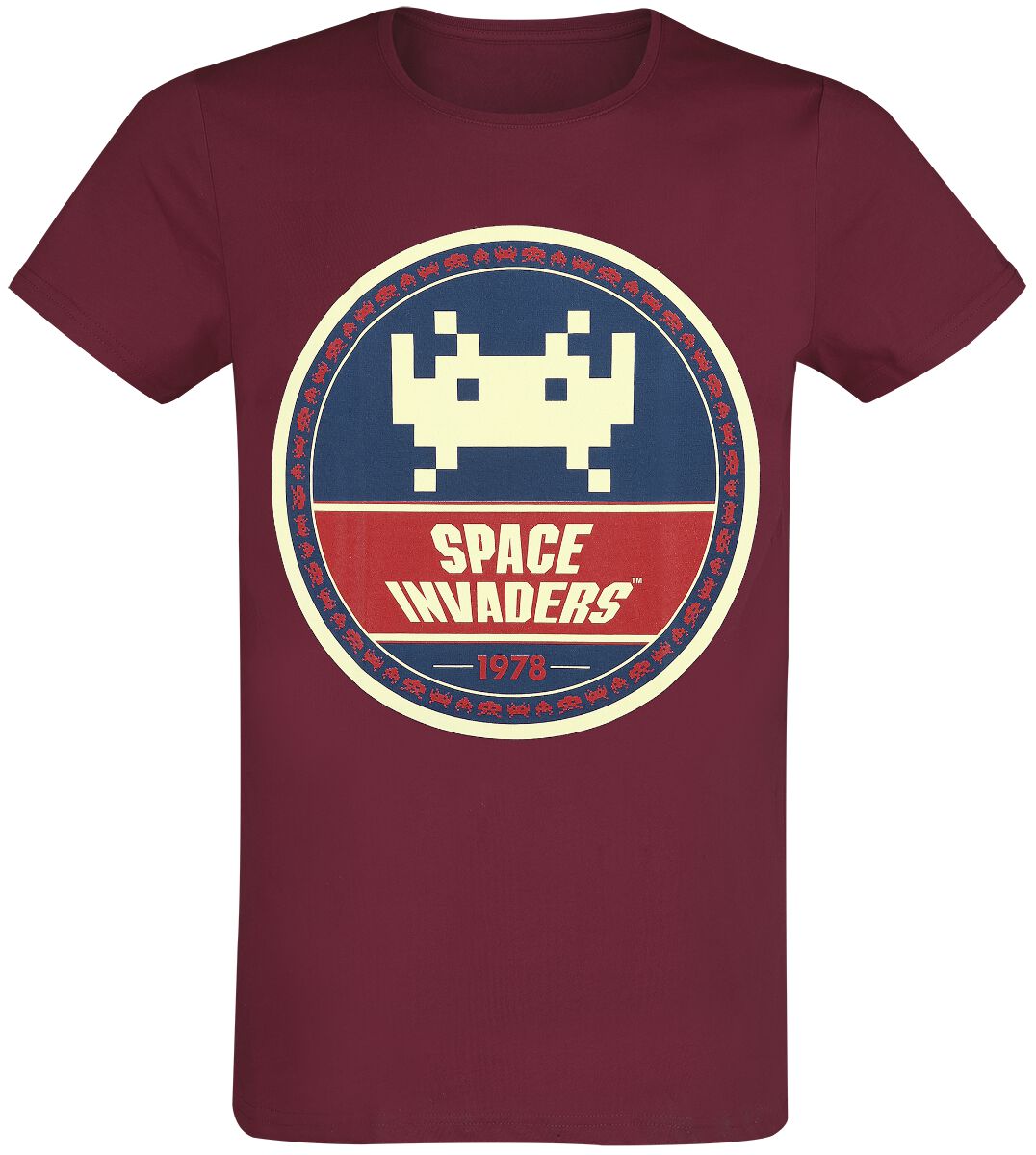 Space Invaders Space Invaders - Round Invader T-Shirt red blue