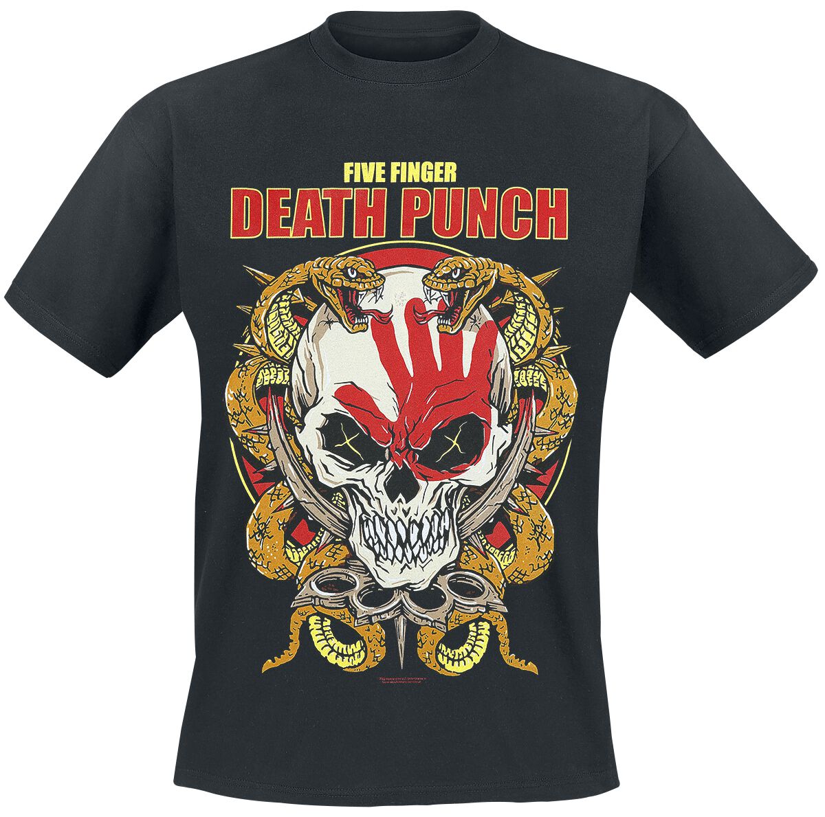 Image of Five Finger Death Punch Skull Snakes Hell To Pay T-Shirt schwarz