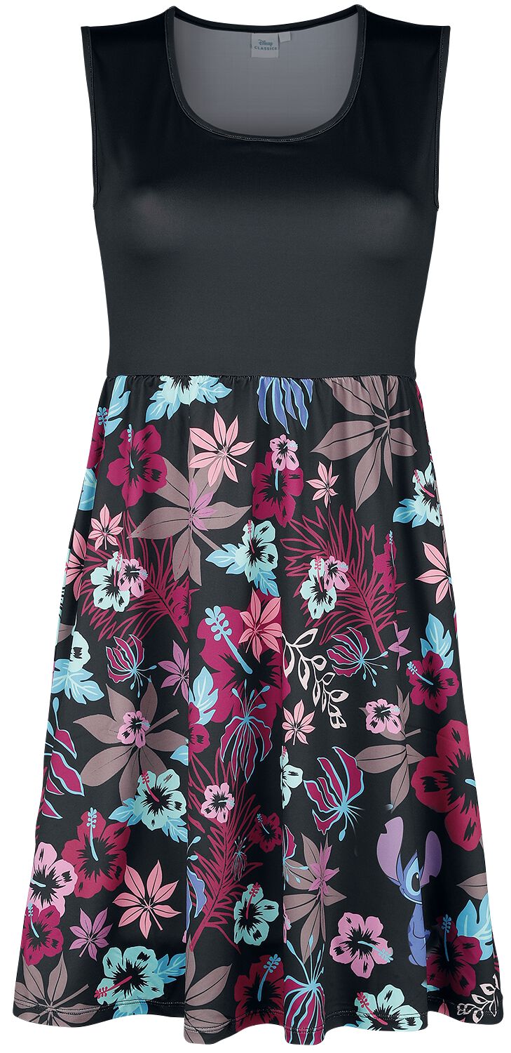 Lilo & Stitch Tropical Flowers Medium-length dress black