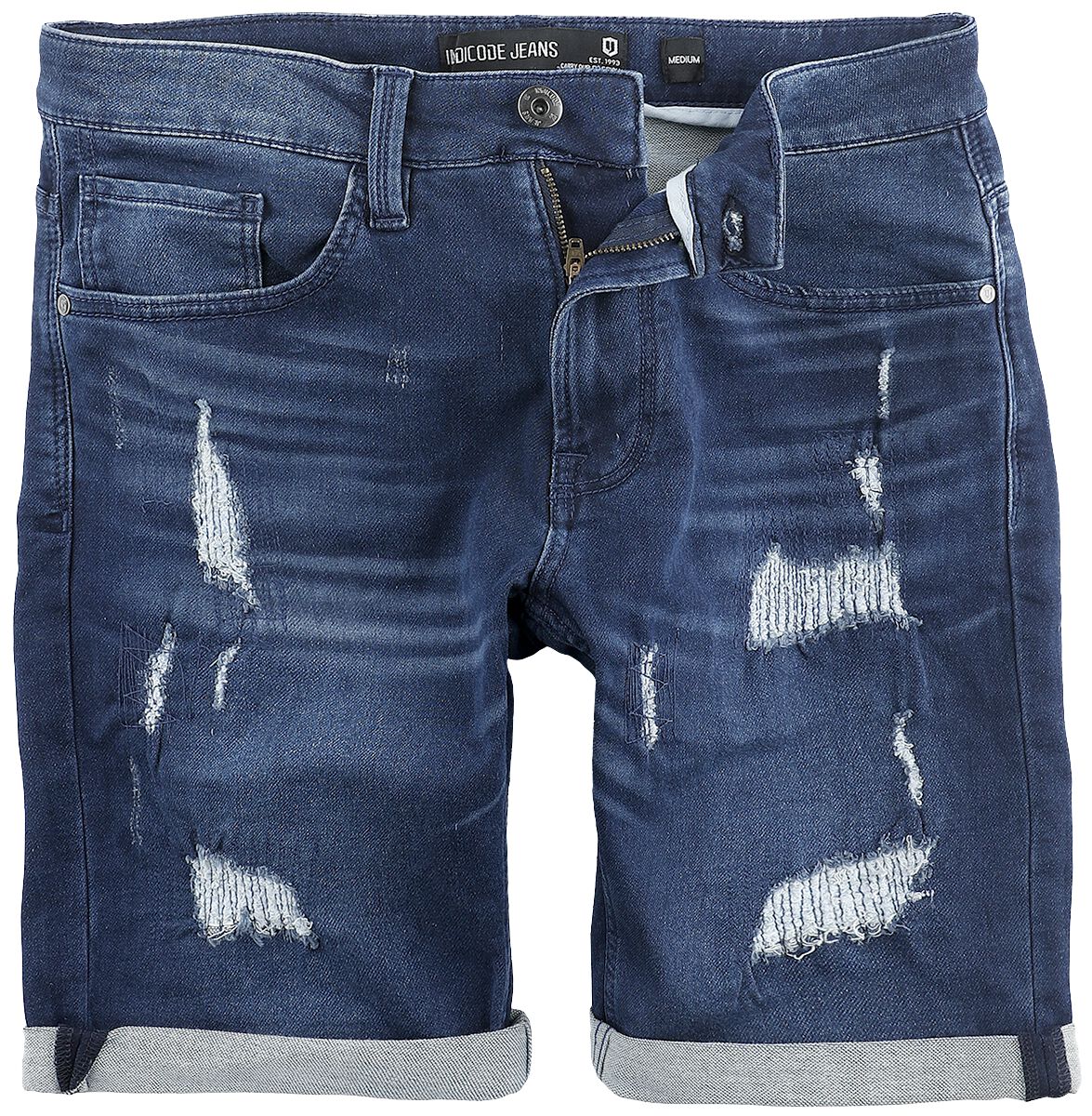 Indicode Commercial Holes Shorts blue