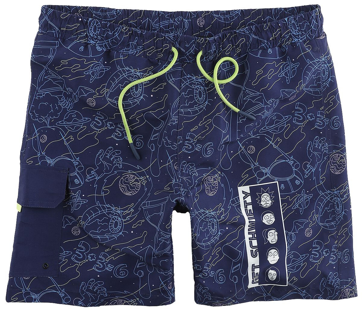 Rick And Morty Get Schwifty Swim Shorts blue