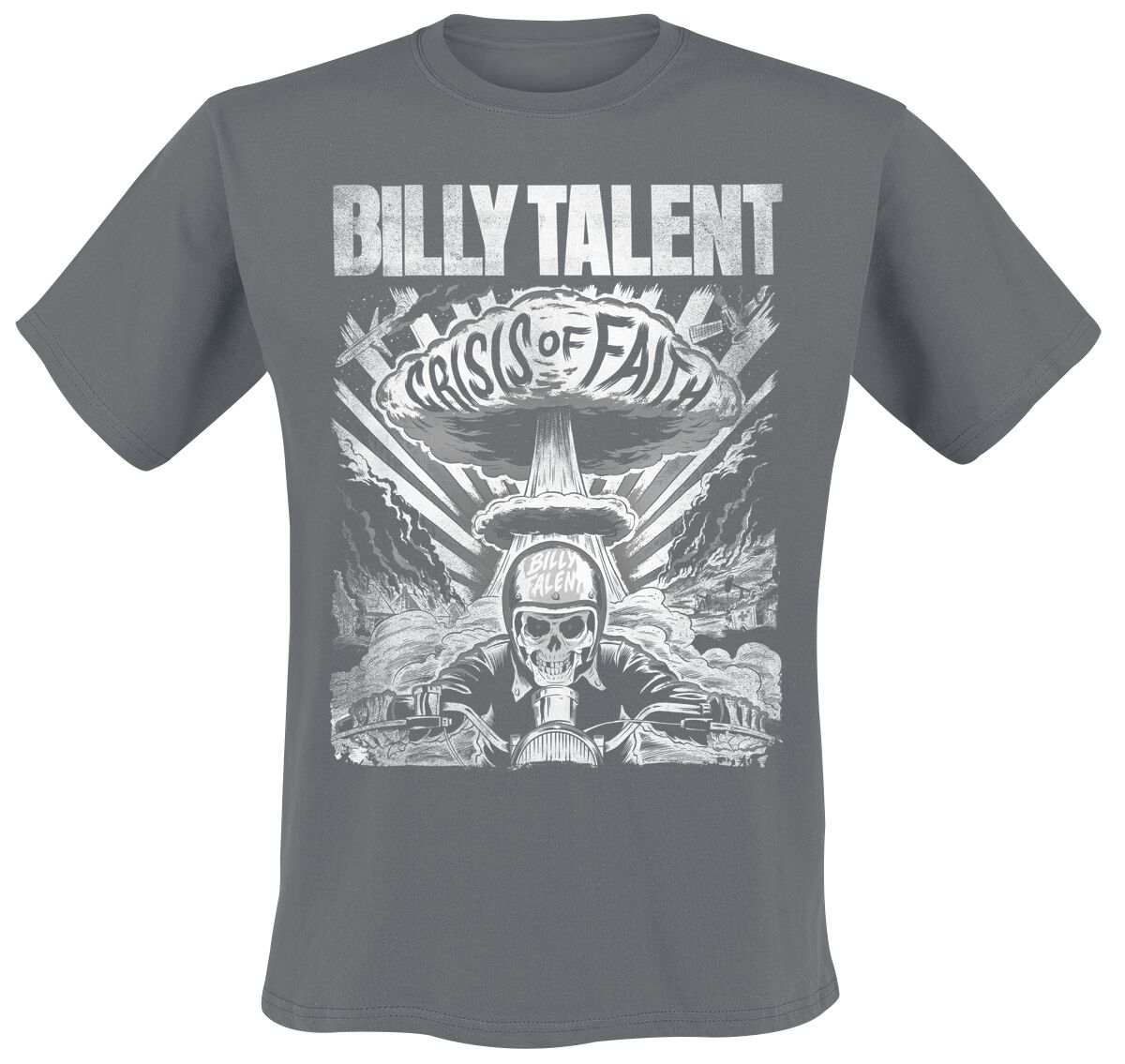 Image of Billy Talent Crisis Of Faith Cover Distressed T-Shirt charcoal