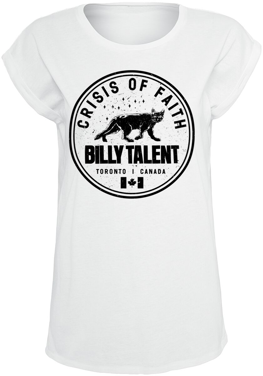 T-Shirt Manches courtes de Billy Talent - Crisis Of Faith Circle Cat - L à XXL - pour Femme - blanc