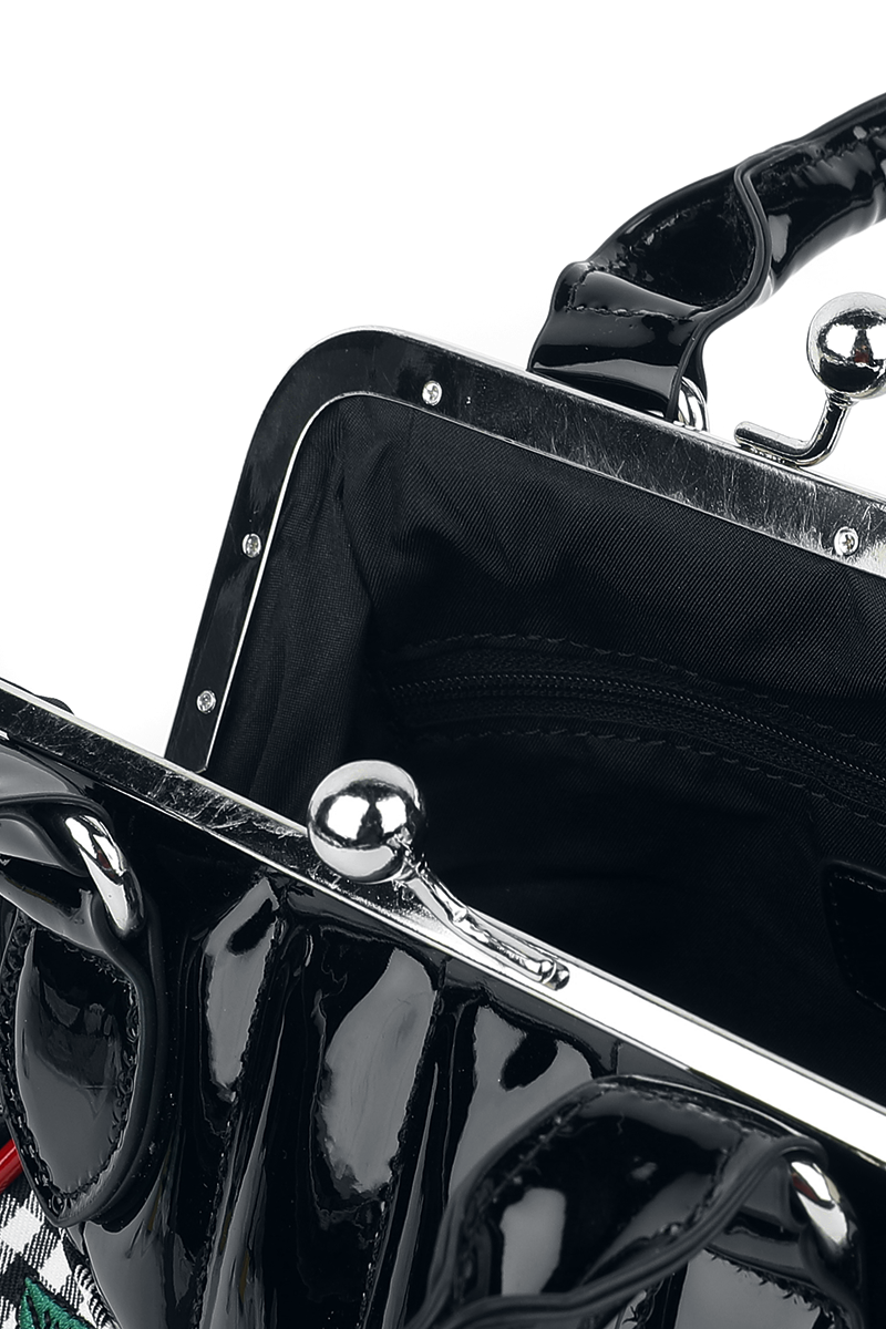 Banned Retro Rockabilly Cherry Handtasche schwarz rot weiß