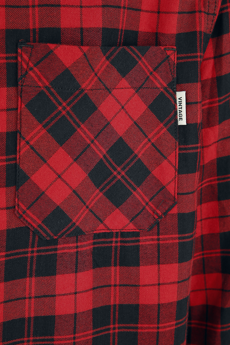 Vintage Industries Riley Flannel Shirt Flanellhemd rot