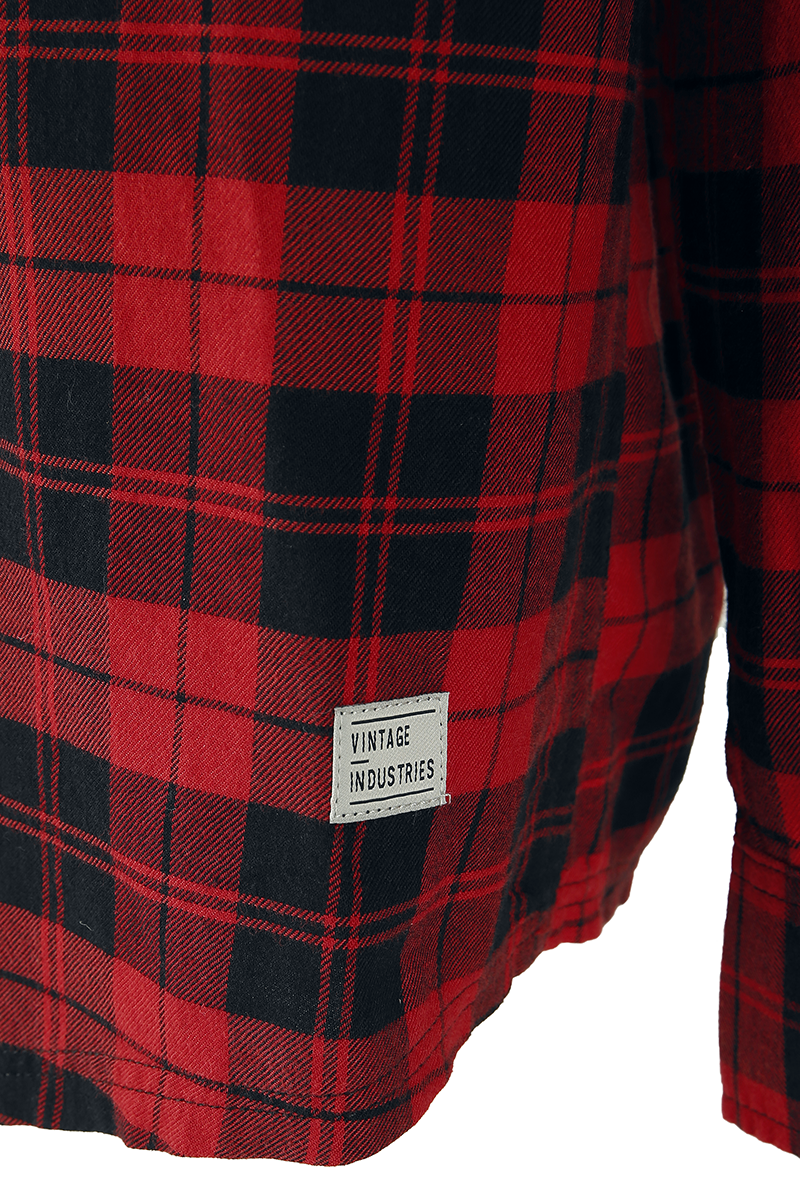 Vintage Industries Riley Flannel Shirt Flanellhemd rot