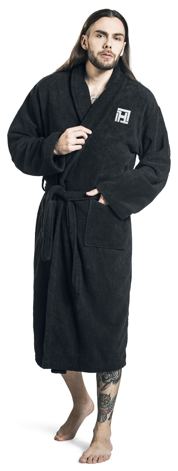 Hämatom Logo Bademantel schwarz - 35.01% Rabatt