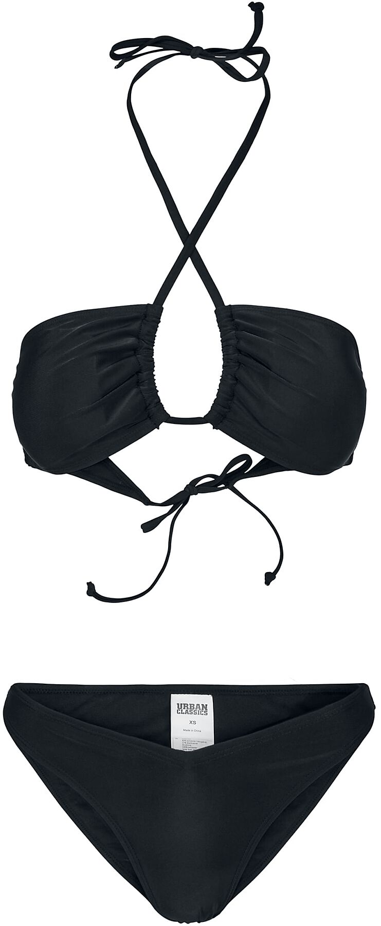 Urban Classics Ladies Recycled Hot V Bikini Bikini Set schwarz  - Onlineshop EMP
