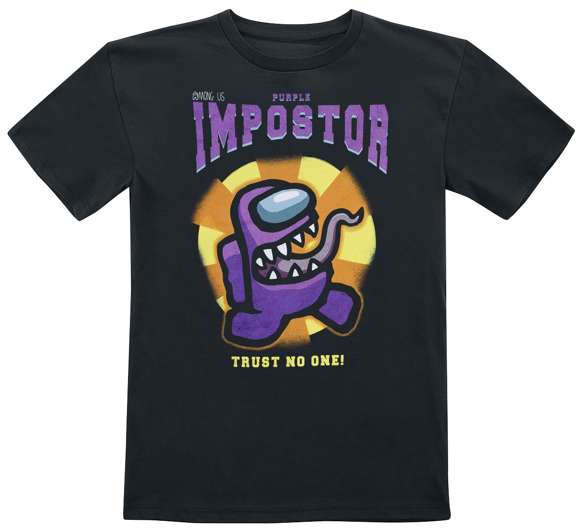 T-shirt Gaming de Among Us - Enfants - Imposteur Violet - 104 - pour filles & garçonse - noir