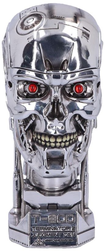 Terminator Dekoartikel - 2 - T-800 Head Box - silberfarben  - Lizenzierter Fanartikel