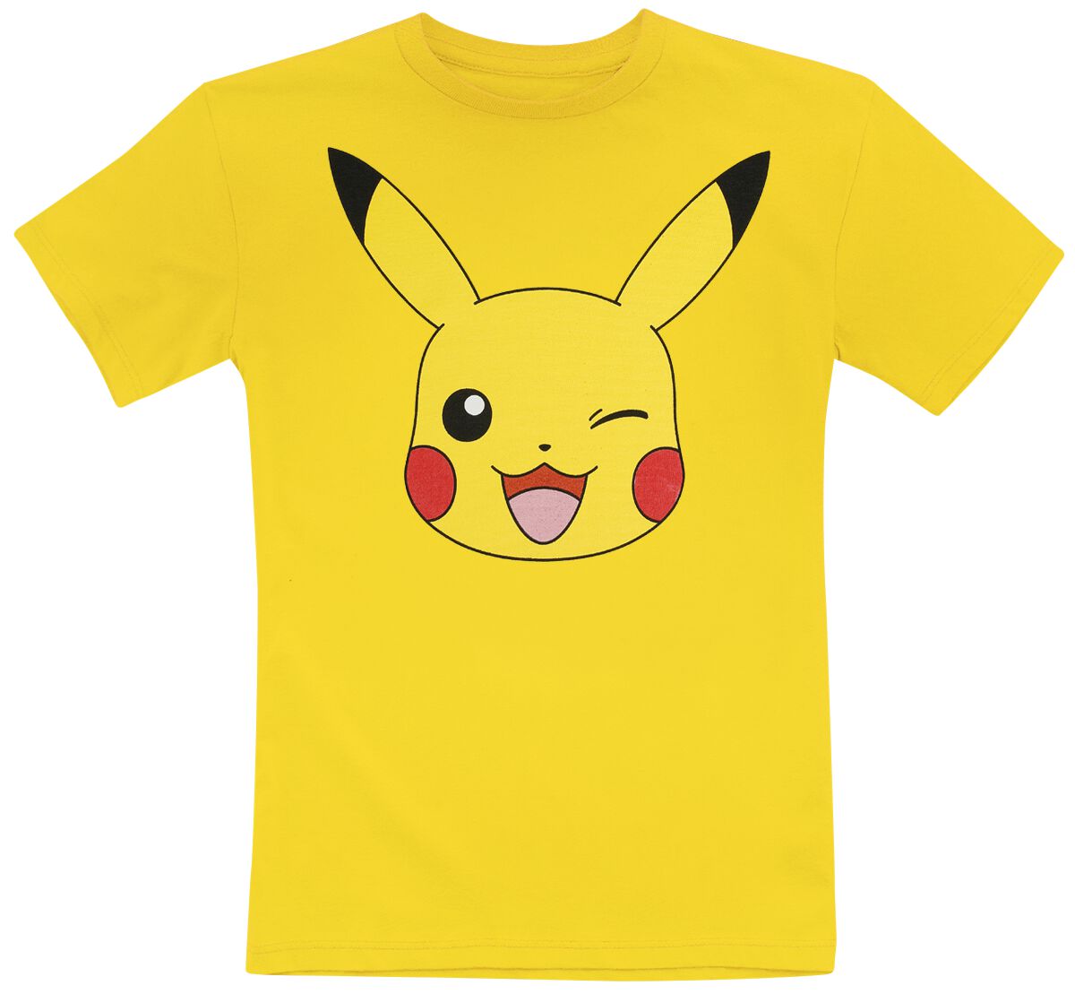 T-Shirt Manches courtes Gaming de Pokémon - Enfants - Pikachu - Tête Pikachu - 104 à 152 - pour Unis
