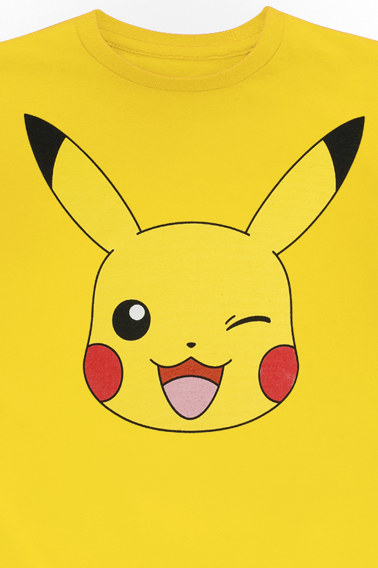 Pokémon - Gaming T-Shirt - Kids - Pikachu's Face - 104 bis 152 - Größe 152 - gelb