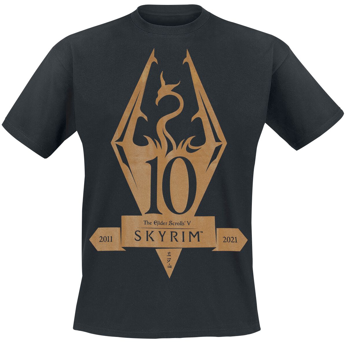 Skyrim Mteallic Skyrim – 10th Anniversary T-Shirt schwarz – 56.55% Rabatt