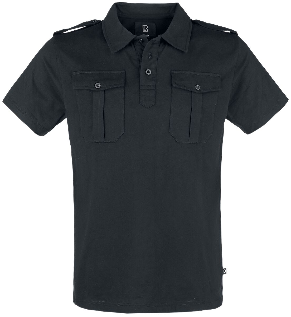 Image of Polo di Brandit - Jersey Polo Shirt Jon Short Sleeve - L a 7XL - Uomo - nero