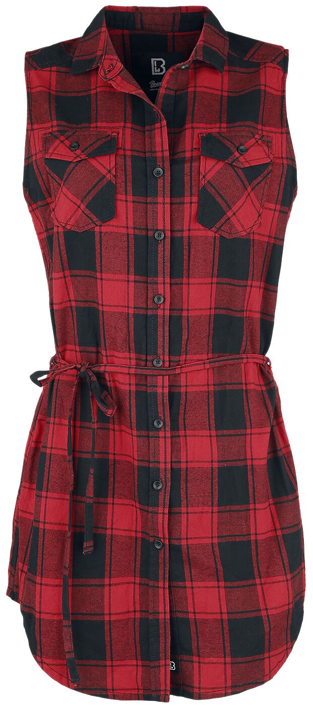 Brandit Top - Gracey Sleeveless Longshirt - S bis 5XL - für Damen - Größe L - rot/schwarz