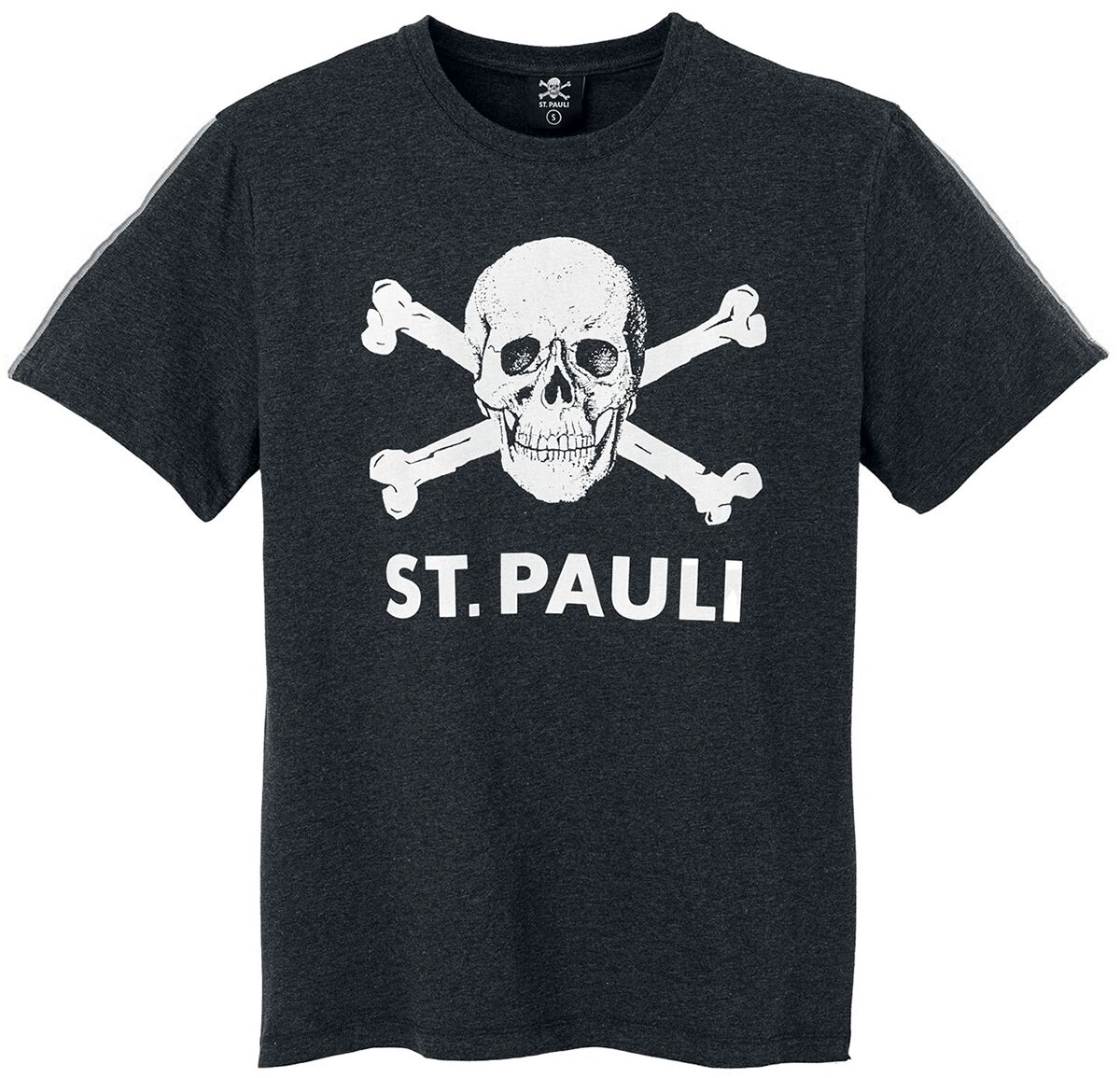 FC St. Pauli Rainbow Piping T-Shirt mottled dark grey