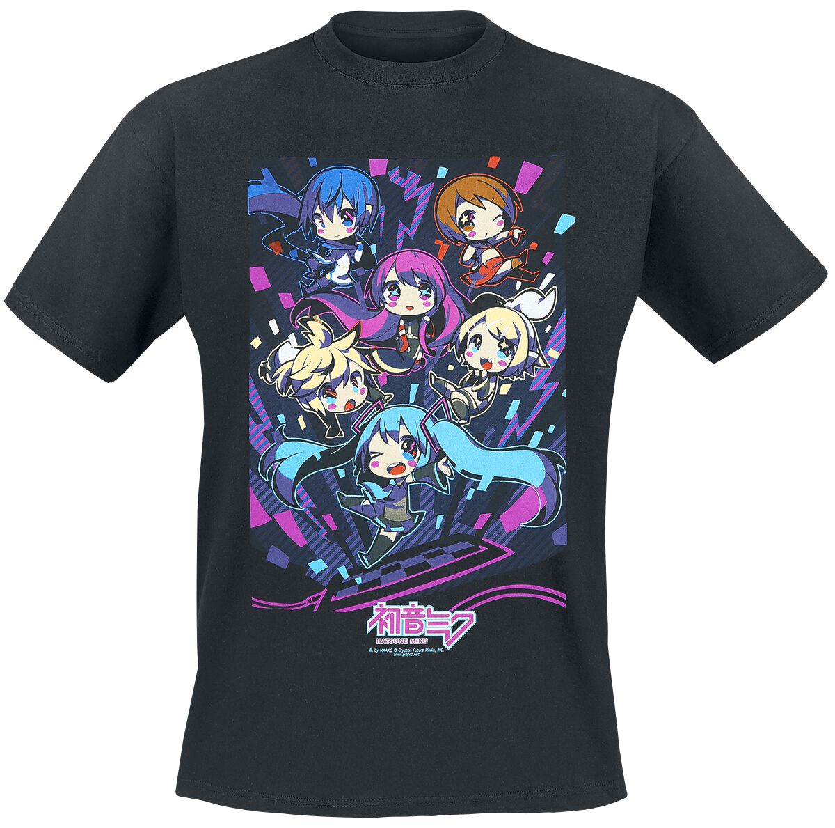 Vocaloid Hatsune Miku - Kawaii Gang T-Shirt black