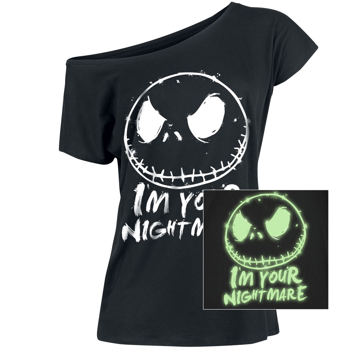 The Nightmare Before Christmas - Disney T-Shirt - I`m Your Nightmare - S bis XXL - für Damen - Größe L - schwarz  - Lizenzierter Fanartikel