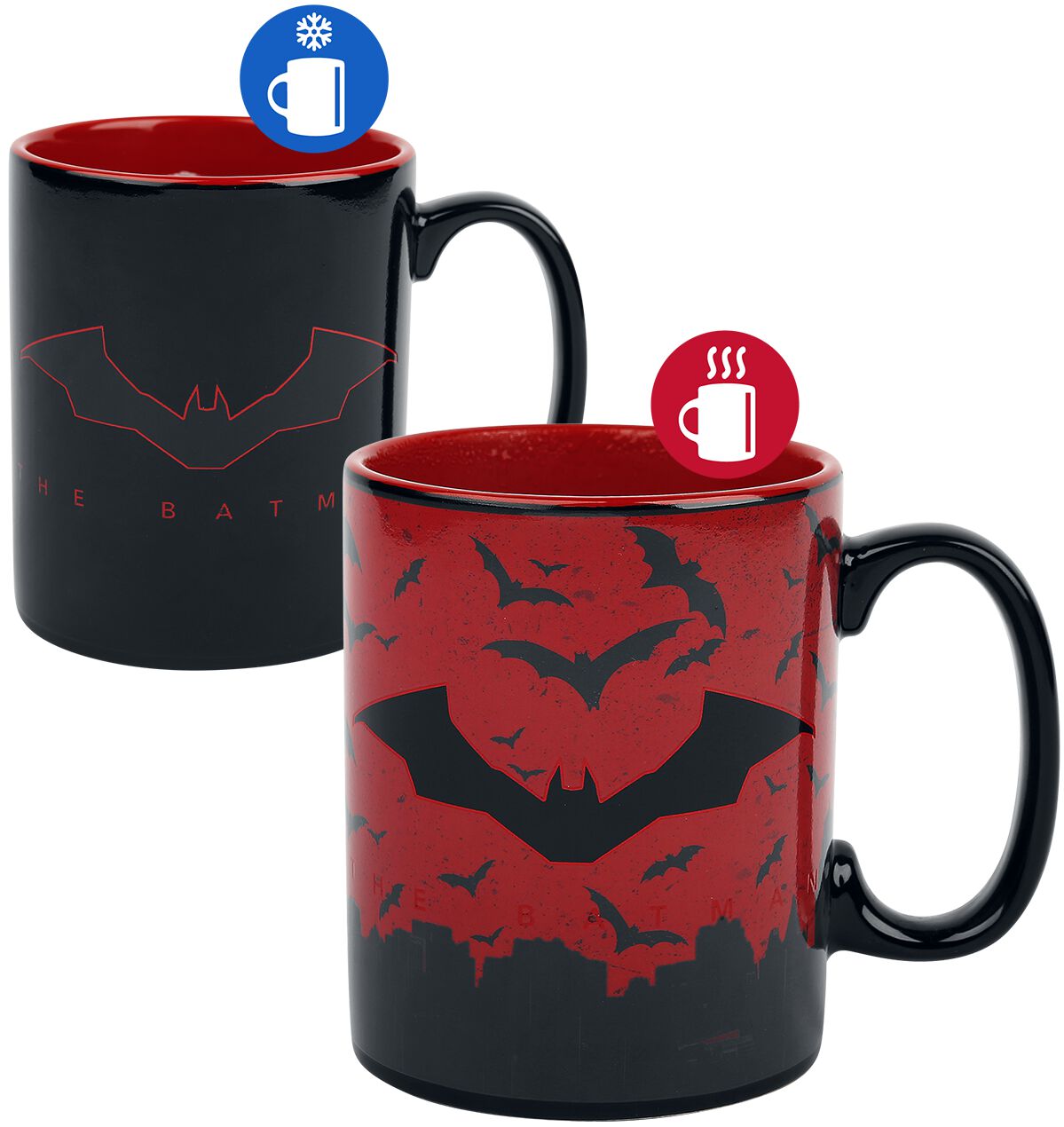 Mug de Batman - The Batman - Tasse mit Thermoeffekt - pour Unisexe - noir/rouge