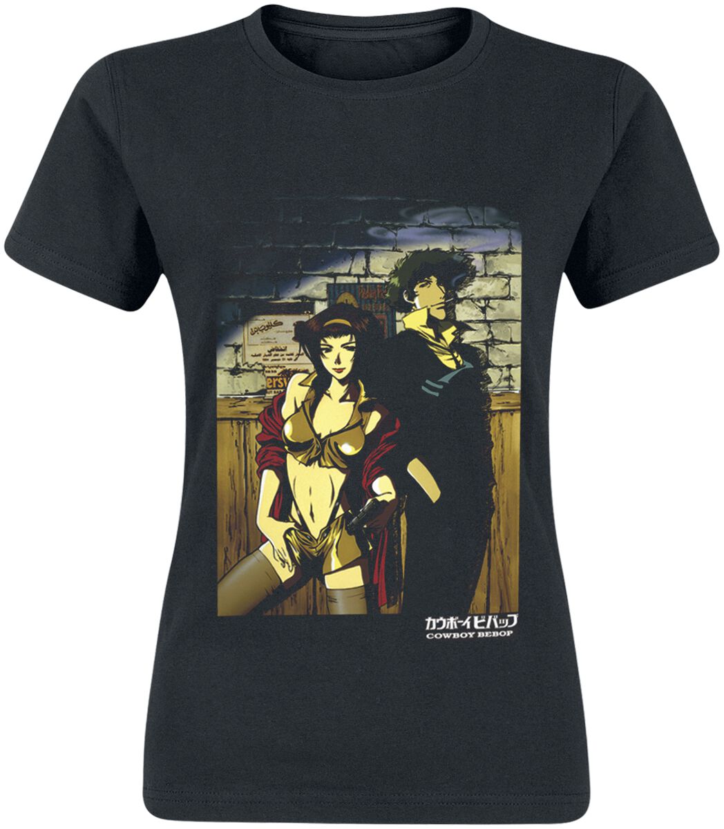 T-Shirt Manches courtes de Cowboy Bebop - Spike & Faye - S à XL - pour Femme - noir