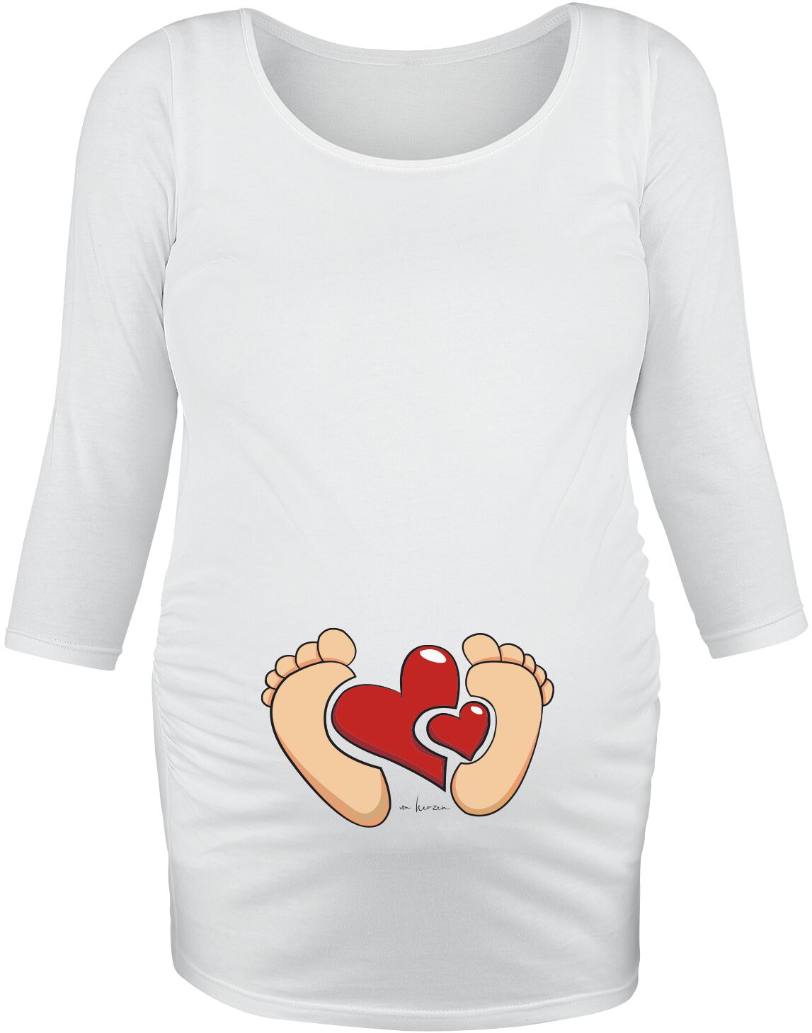 Maternity fashion Heart and Feet Long Sleeve Top Long-sleeve Shirt white
