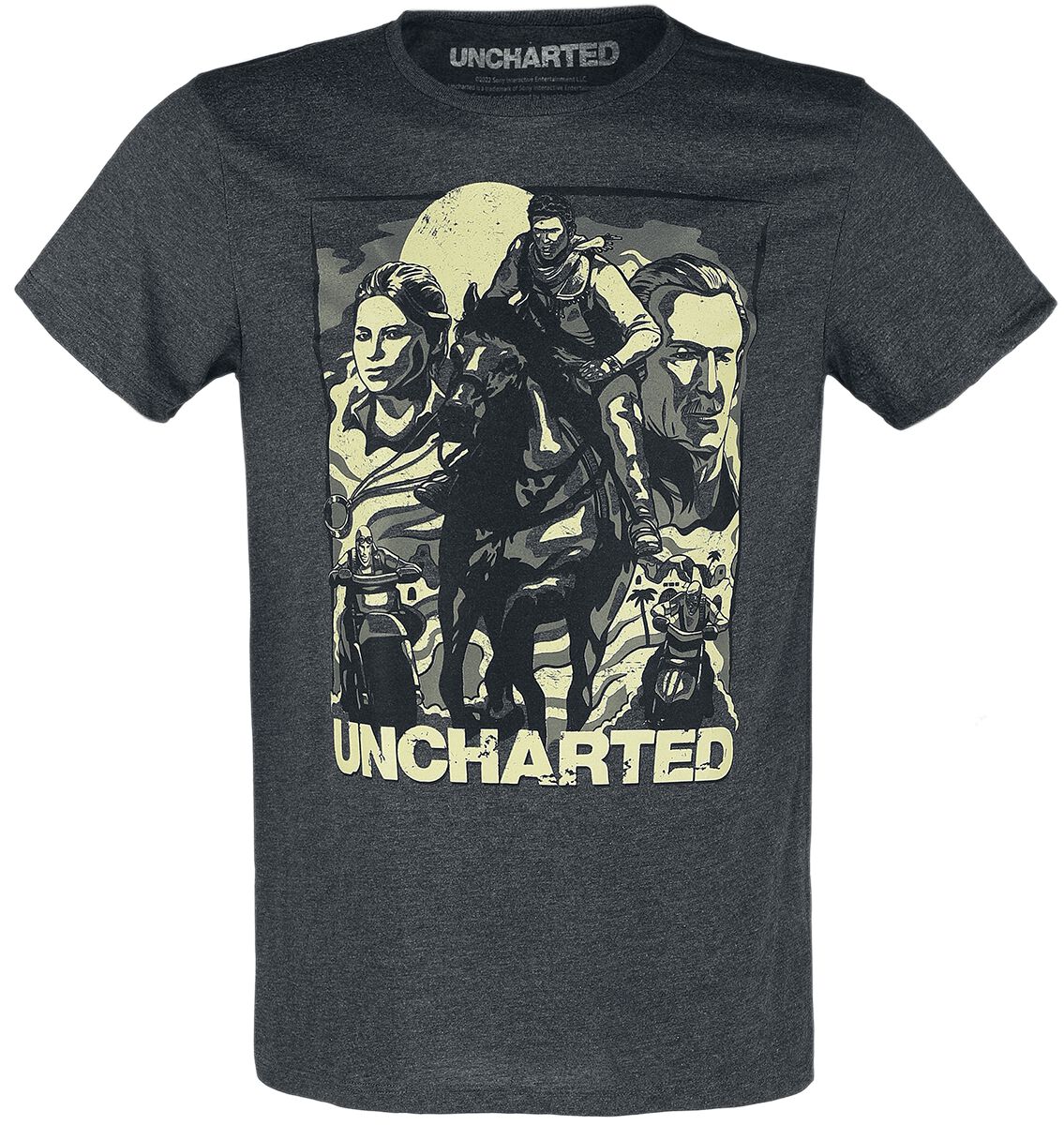 Uncharted Cover Page T-Shirt mottled grey