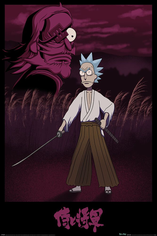 Image of Rick And Morty Samurai Rick Poster multicolor