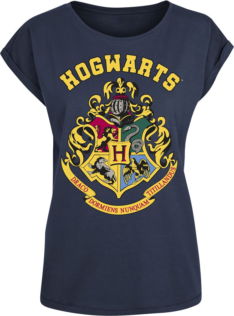 Harry Potter Hogwart's Crest T-Shirt blau in L