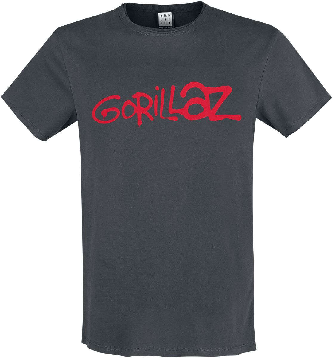 Gorillaz T-Shirt - Amplified Collection - Logo - S - für Männer - Größe S - charcoal  - Lizenziertes Merchandise!
