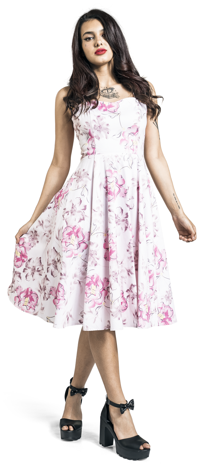 H&R London Catherine Floral Swing Dress Mittellanges Kleid multicolor