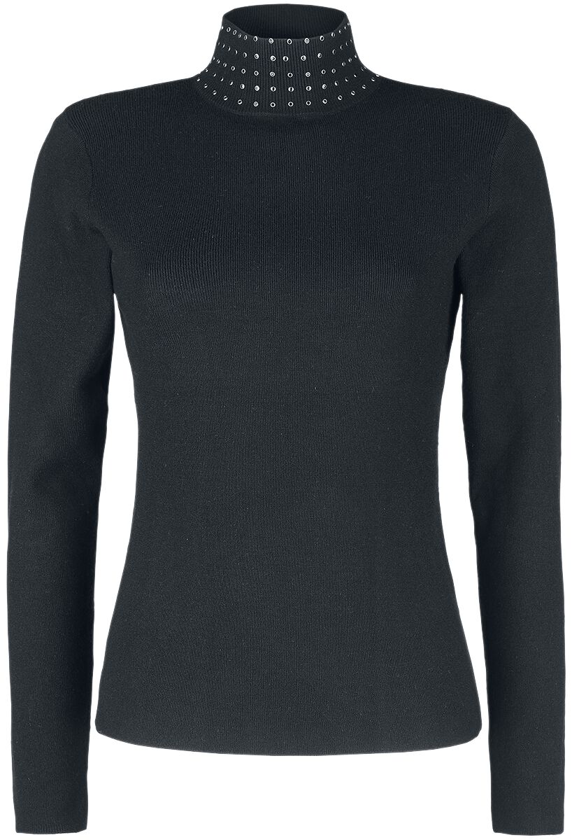 Image of Maglione di Black Premium by EMP - Knitted turtleneck with flat studs - S a XXL - Donna - nero
