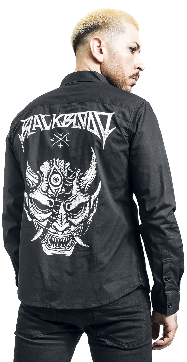 Black Blood by Gothicana Hemd mit Monster- Totenkopf Print Langarmhemd schwarz
