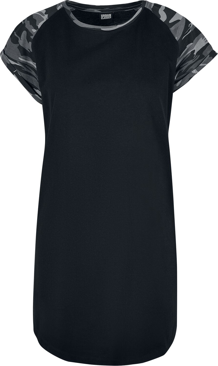 Urban Classics Ladies Contrast Raglan Tee Dress Short dress black camo