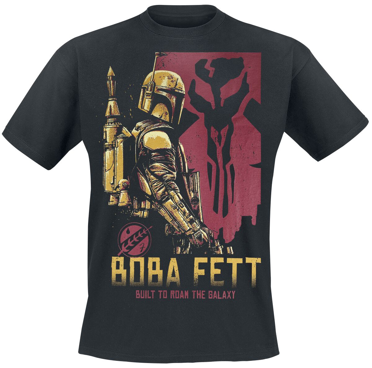Image of T-Shirt di Star Wars - The Book Of Boba Fett - Roam The Galaxy - S a 4XL - Uomo - nero