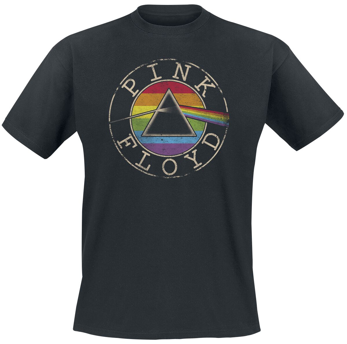 Levně Pink Floyd Logo Rainbow Tričko černá