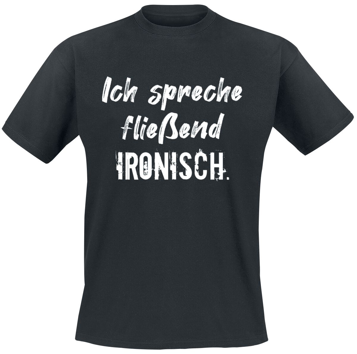 Sprüche T-Shirt - Ich spreche fließend ironisch - L bis 4XL - für Männer - Größe L - schwarz
