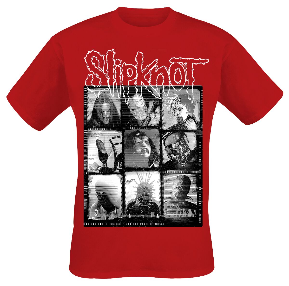 T-Shirt Manches courtes de Slipknot - Grid Photo - S à 3XL - pour Homme - rouge