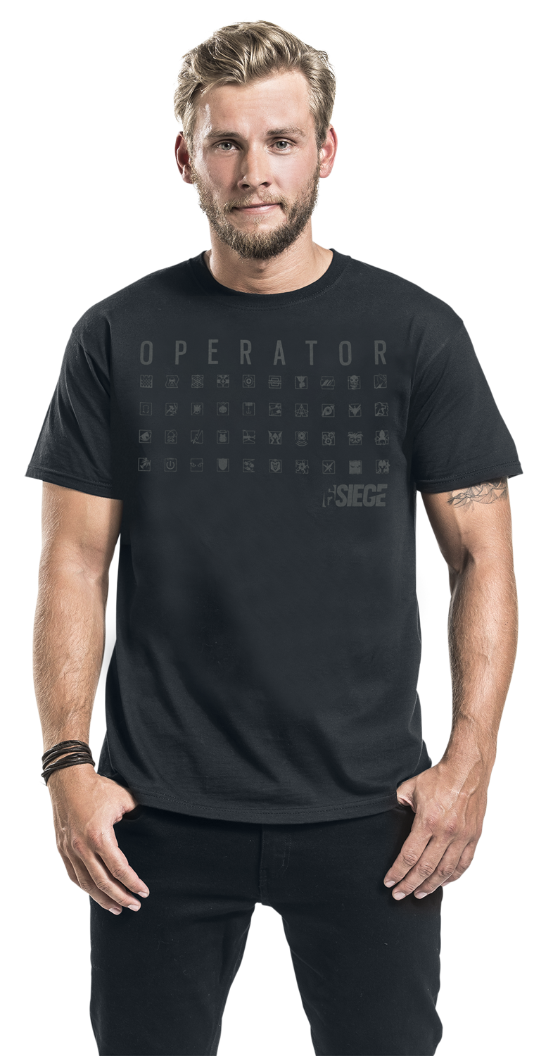 Six Siege Symbols T-Shirt schwarz - 50.02% Rabatt