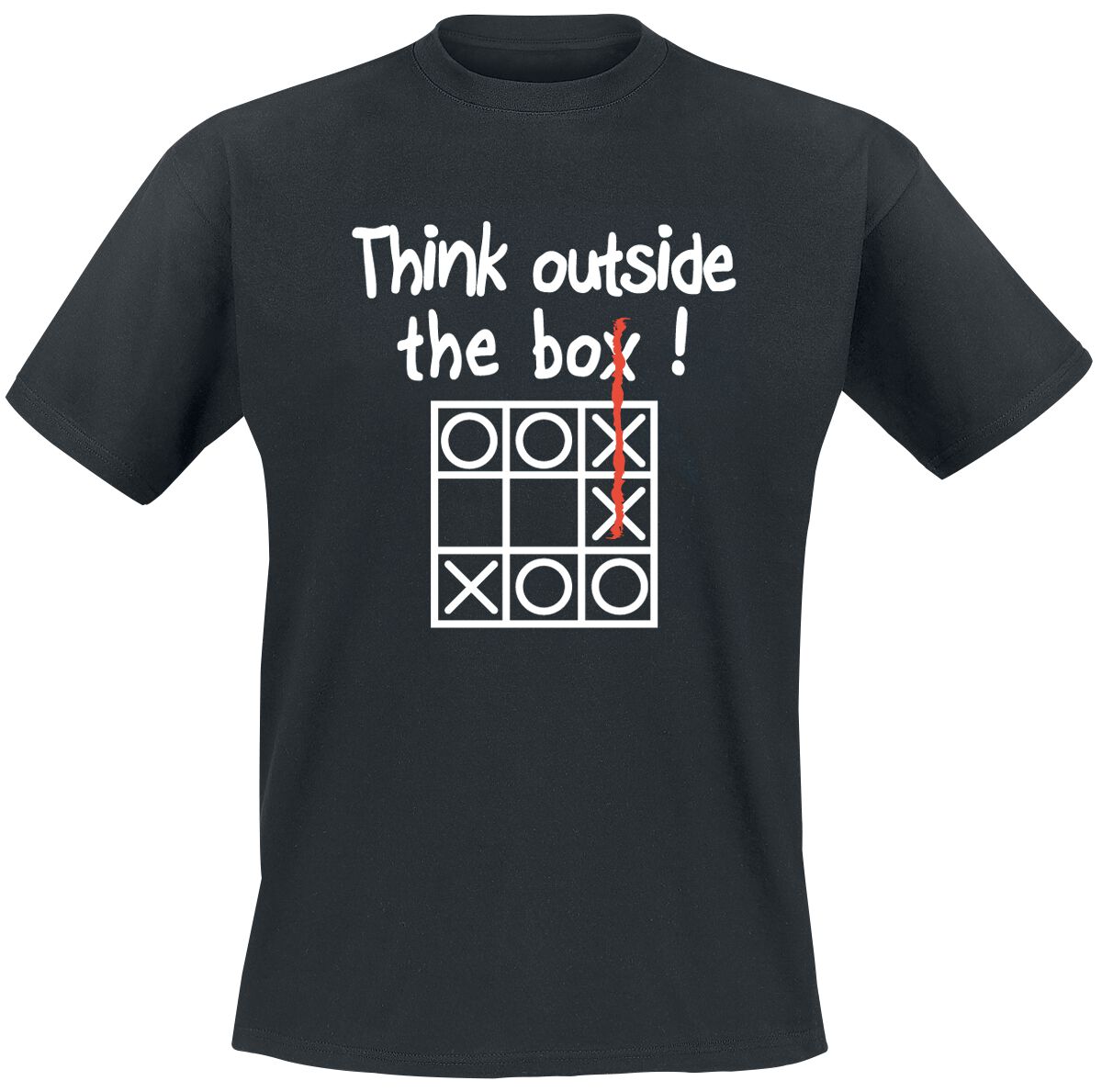 Sprüche Think Outside The Box T-Shirt schwarz in 5XL