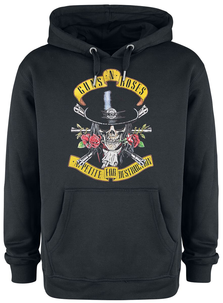 Levně Guns N' Roses Amplified Collection - Top Hat Skull Mikina s kapucí černá