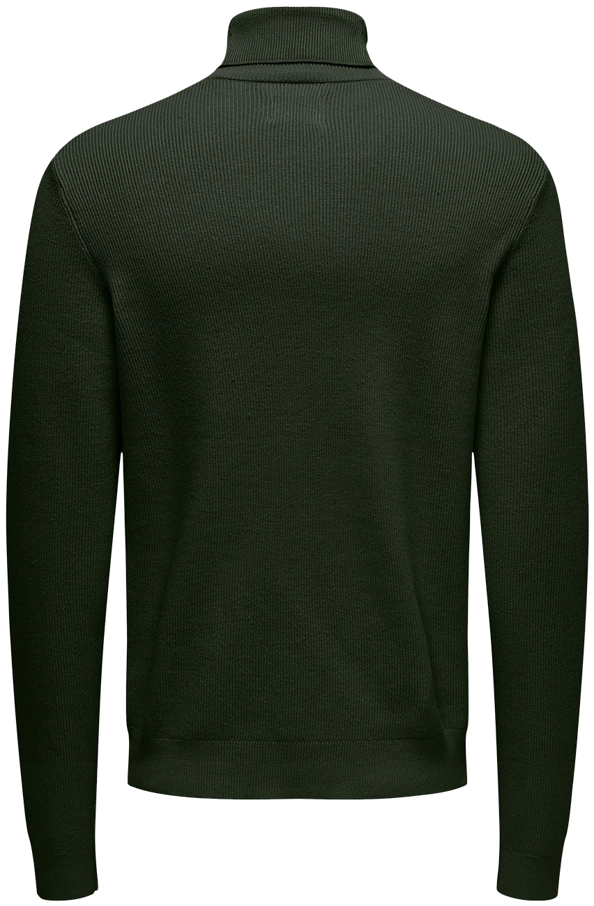 ONLY and SONS ONSPHIL Reg 12 Struc Roll Neck Knit Sweatshirt oliv