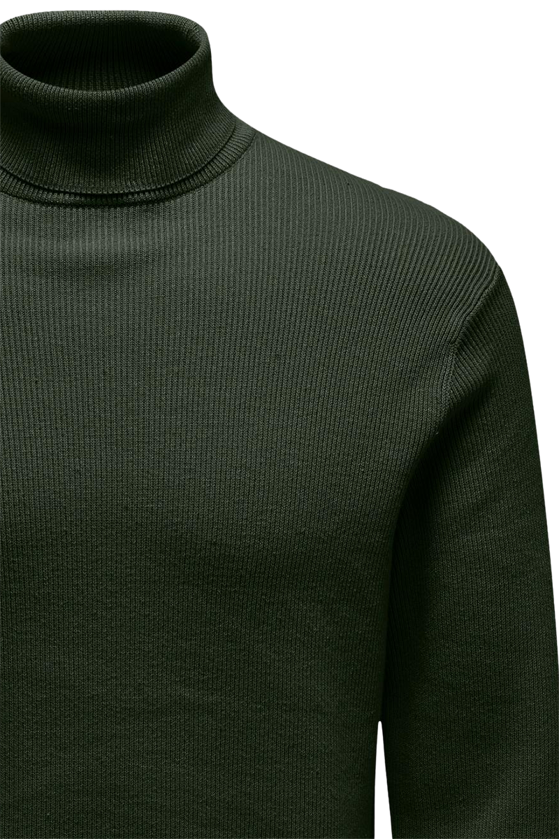 ONLY and SONS ONSPHIL Reg 12 Struc Roll Neck Knit Sweatshirt oliv