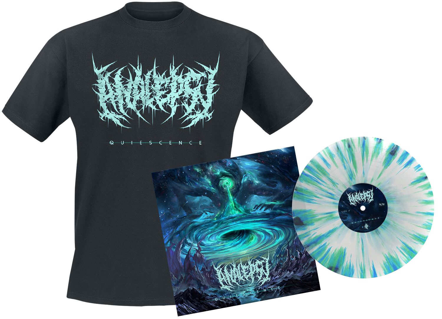 Image of Analepsy Quiescence LP & T-Shirt splattered