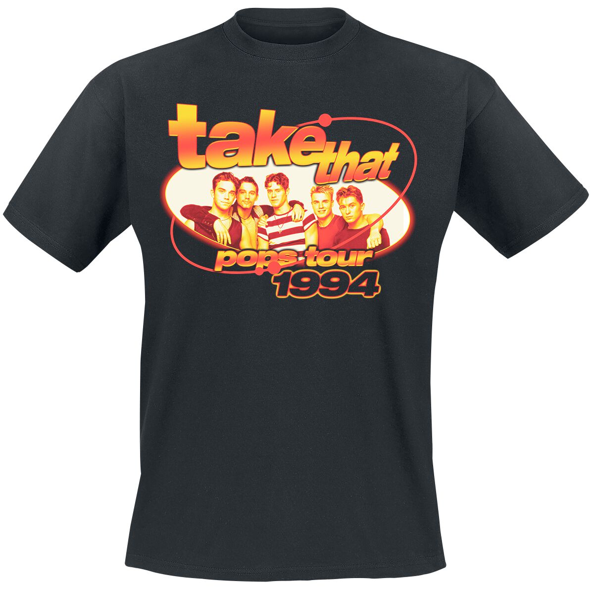 Take That T-Shirt - Pops Tour - S bis M - für Männer - Größe S - schwarz  - Lizenziertes Merchandise!