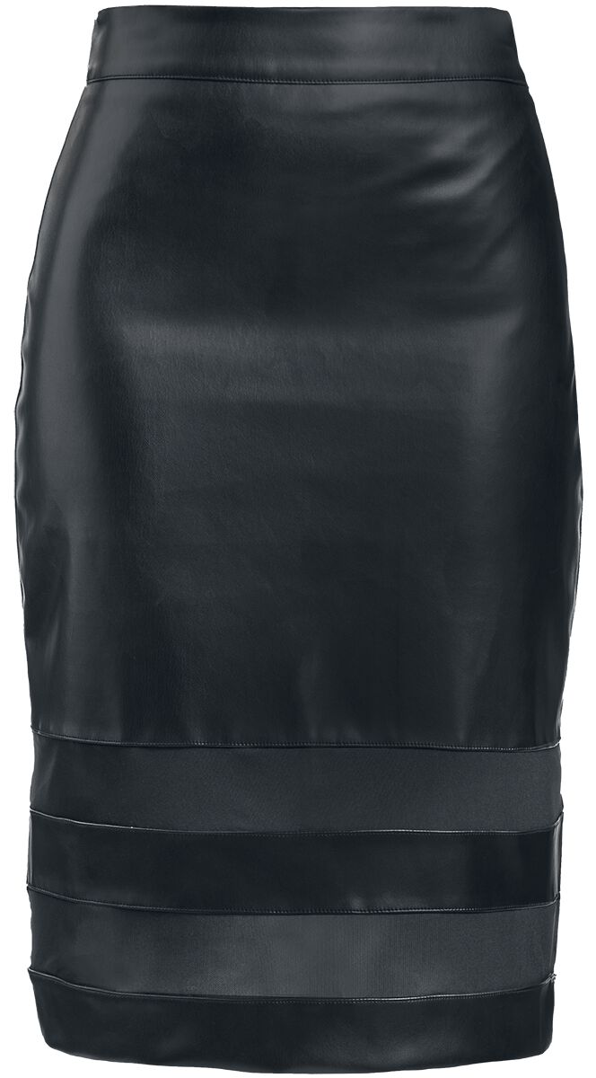 Image of Gonna al ginocchio di Black Premium by EMP - Pencil skirt with mesh - S a M - Donna - nero