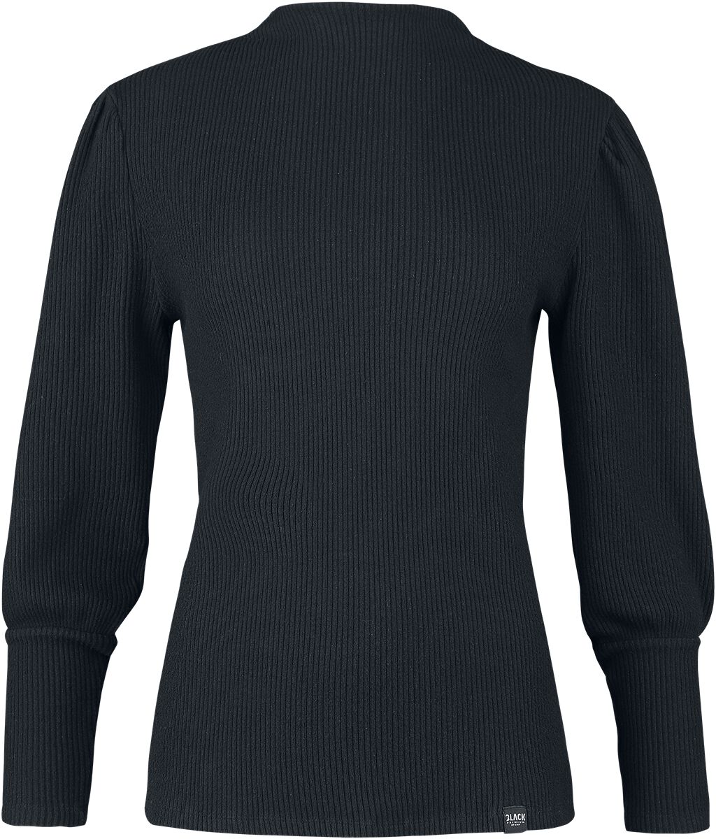 Levně Black Premium by EMP Top s dlouhými, nařasenými rukávy Dámské tričko s dlouhými rukávy černá