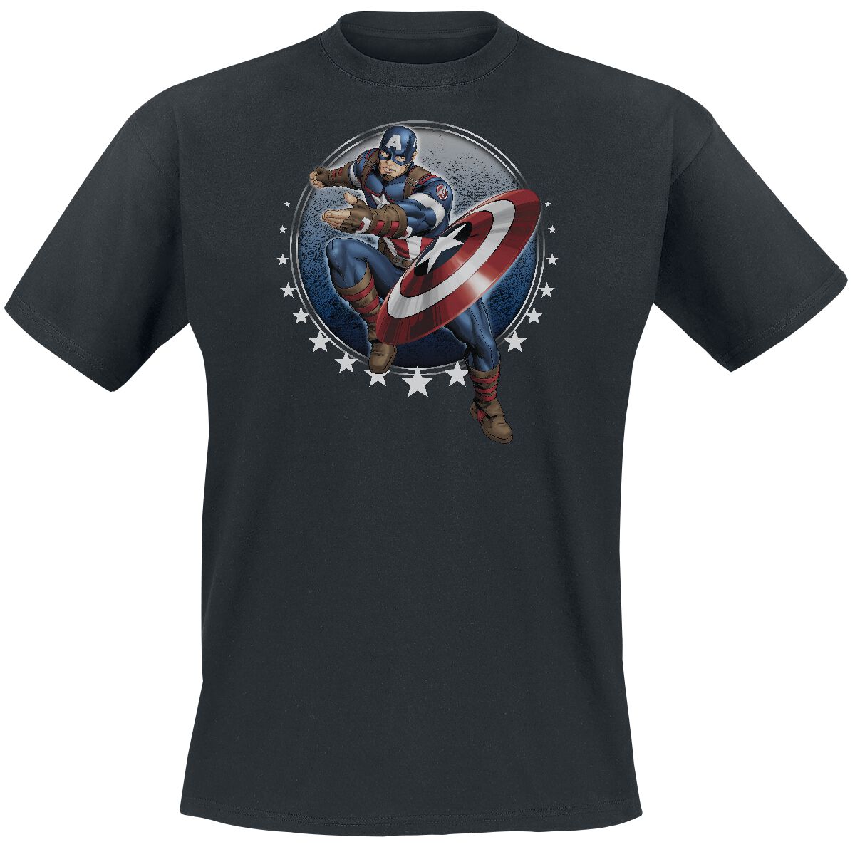 Captain America Throw Shield T-Shirt schwarz