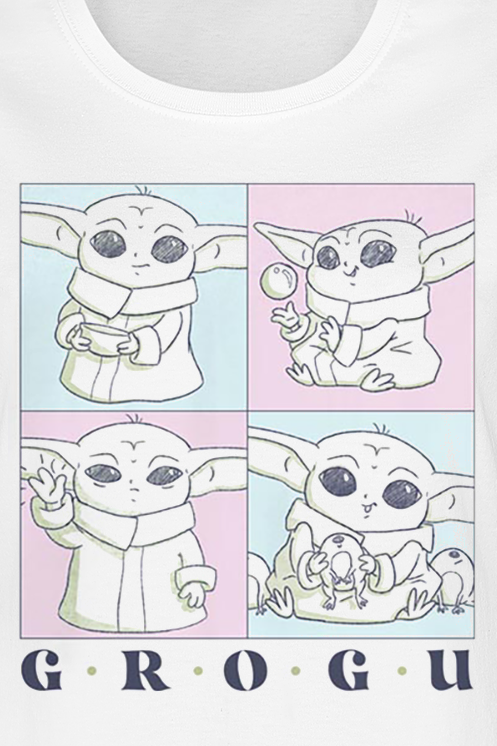 Star Wars The Mandalorian - Grogu Boxes T-Shirt weiß