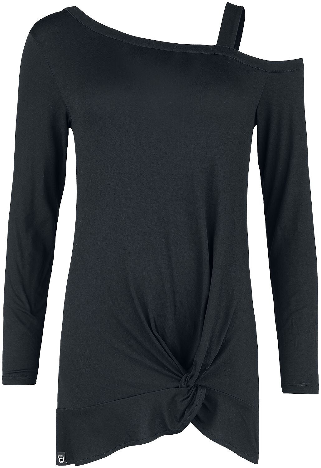 Langarmshirt für Damen  schwarz Longsleeve mit Knotendetail von RED by EMP