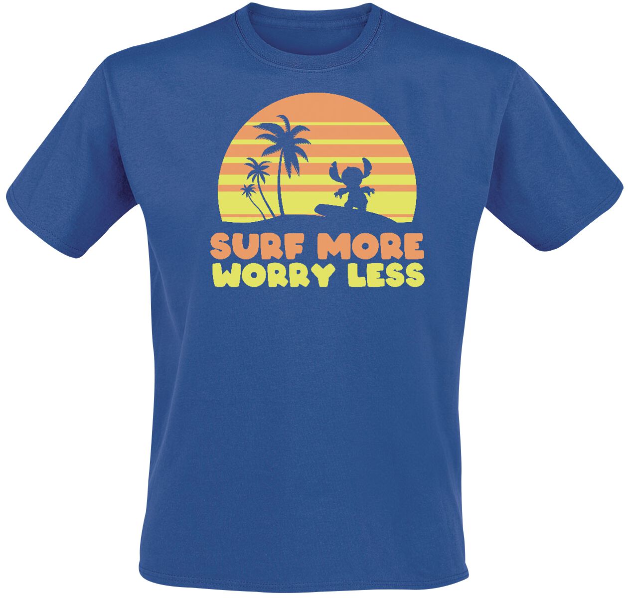 Lilo & Stitch Surf More Worry Less T-Shirt blue
